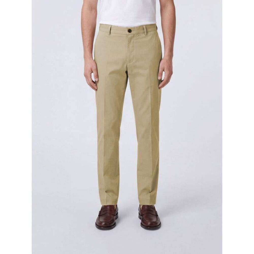 Burberry Men Burberry Slim Fit Cotton Chino Trousers With Slant Pockets